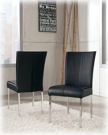 Easy Cleaning Modern Leather Side Chair With High Back 48*62*94CM