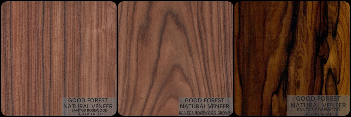 Hotel Rosewood Natural Wood Veneer Of Crown Cut Quarter Straight