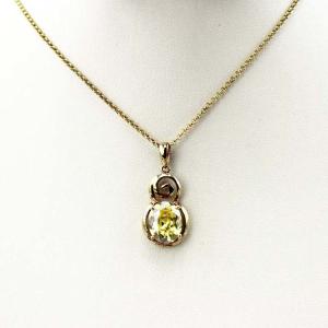 Wholesale 18k Yellow Gold Plated Silver Jewelry Yellow Citrine Cubic Zircon Pendant(PSJ0414) from china suppliers