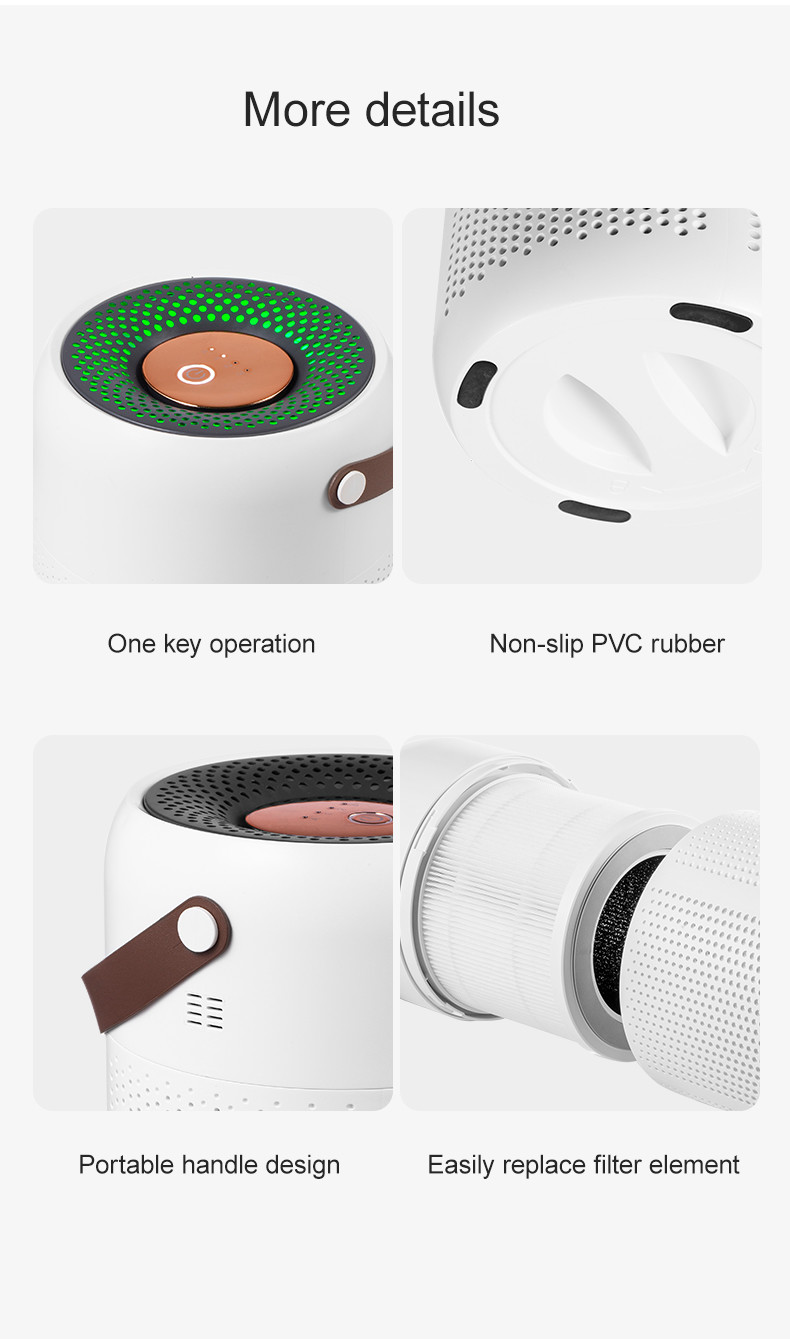 Portable Household Air Purifier for Room Cleaning
