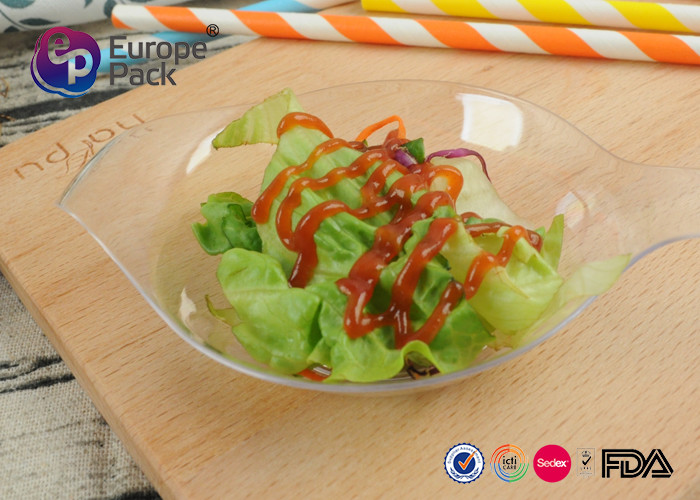 ISO9001 Transparent Non Washing Disposable Dessert Dishes With Handel