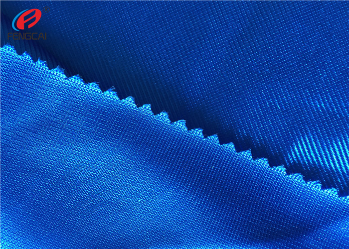 Bright Blue Reflective Dzaale Fabric , Polyester Elastane Fabric For Jersey