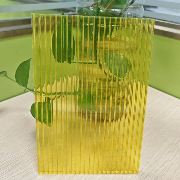 Weather-resistant and Impact resistant Yellow 4mm PC Hollow Sheet High