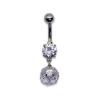 Buy cheap OEM Shiny Zircons Belly Button Piercings Jewelry Curved Silver Belly Bars from wholesalers