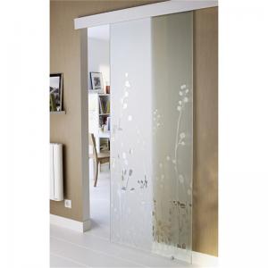 Wholesale Frost Tempered Glass Door Sliding With Polished Round Hole Handle from china suppliers