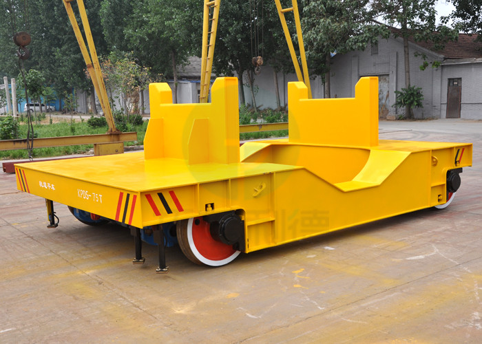 Large Platform Self Propelled Heavy Load Rail Transport Trailer With Steel Plate