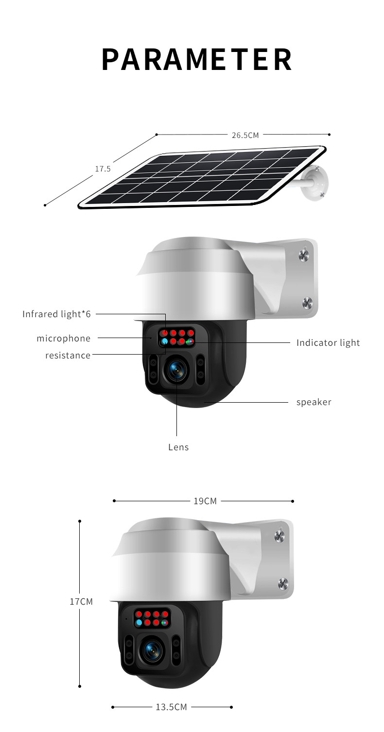Glomarket Tuya Low Power 4g Solar Camera Wireless Waterproof Ptz Outdoor Night Vision Two Way Voice Security Camera