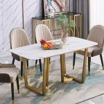 Hotel Dining Table With Turntable Stainless Steel Legs 1.6M Length