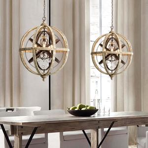 Wholesale Rustic Iron and Wood Global Shape crystal chandelier (WH-CI-85) from china suppliers