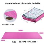 Natural Rubber Yoga Mat, Ultra-Thin foldable Mat, Non-slip Portable Yoga/Outdoor