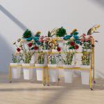 Gold Frame 750mm Length Flower Display Rack As Wedding Decoration