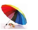 Straight Handle Large Rainbow Golf Umbrella Aluminum Shaft Metal Frame With