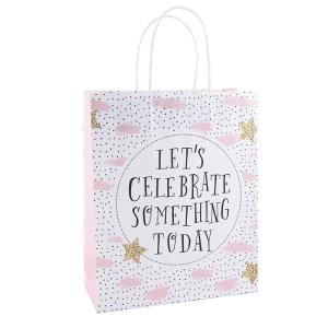 Wholesale Eco branded thank you paper bag with logo print twist paper rope custom printing from china suppliers