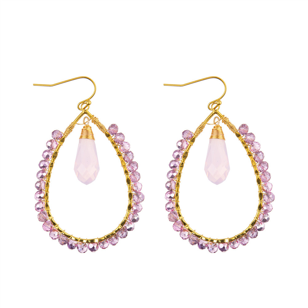 Grape Seeds Drop Shaped Handmade Beads Earring Multi Colors