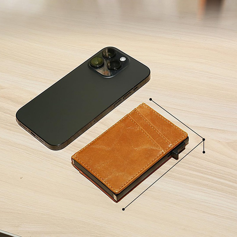 Mix Models Advantage Low MOQ GENUINE LEATHER Aluminum Metal Credit Card Holder for Men