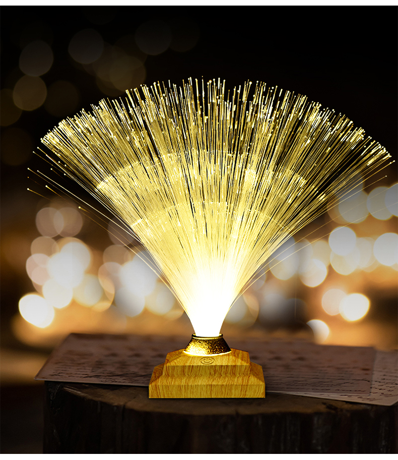 Remote Control Colorful Christmas Xmas Party Decor Luminous Flower Lamp Gradients Led Optic Fiber Star Light