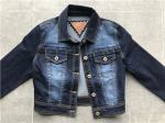Dark Wash Ladies Denim Jacket Button Through Ladies Cropped Jacket TW72960