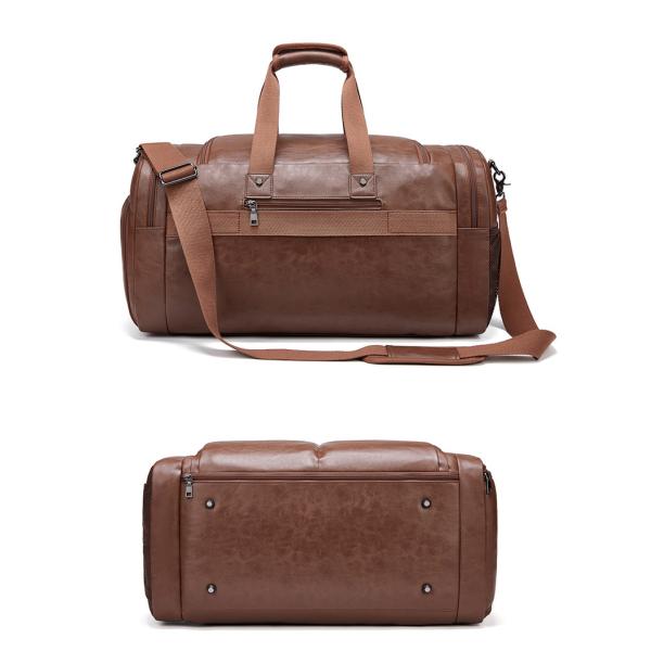 MingLu Custom Logo Large Leather Weekend Bag Mens Rainproof Durable