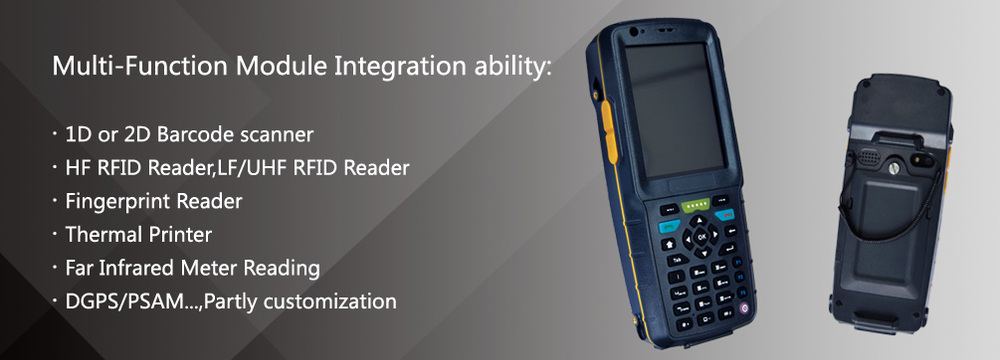 Portable RFID Handheld Barcode Scanner , Waterproof Scan Reader