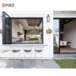Aluminum Bi Fold Glass Windows Horizontal Opening Type Frameless
