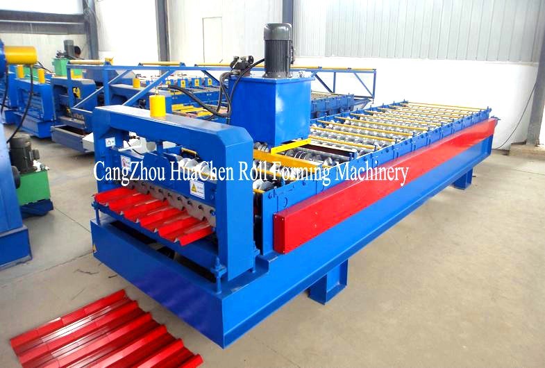 PBR / PBU Roofing Sheet Roll Forming Machine PLC Control Hydraulic Cutting