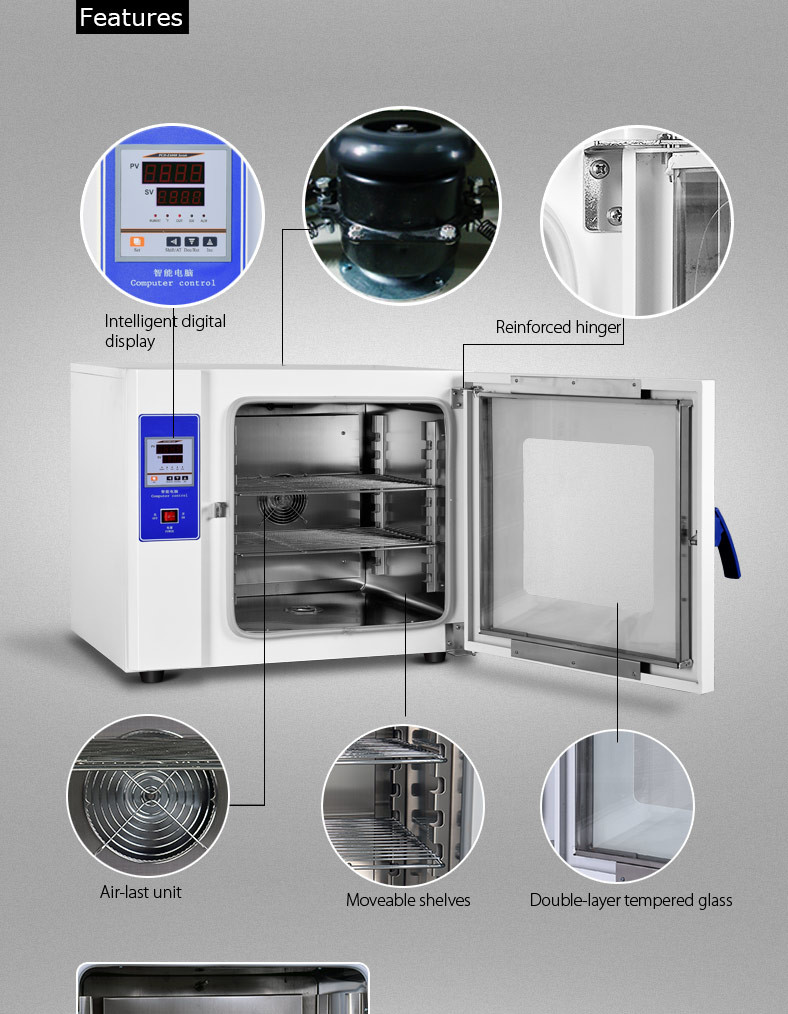 Chemicals Dry Heat Oven Benchtop Gravity Convection Drying Oven