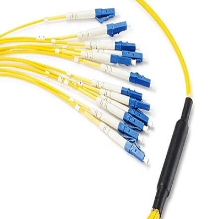 12 Core MPO Fiber Optic Connector , MTP To LC Fiber Optic Patch Cable