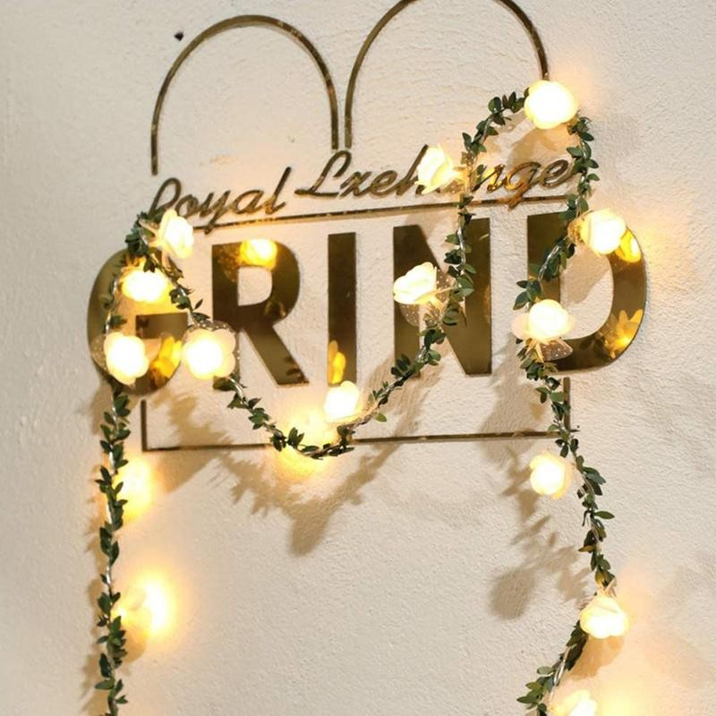 1.5/3/4.5/6M LED Garland Artificial Flower Bouquet String Lights Foam Rose Fairy Lights For Valentine's Day Wedding Decoration