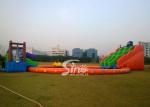 Kids N adults giant inflatable water park on land with big inflatable swimming