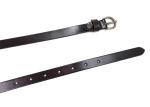 Dark Brown Women's Fashion Skinny Leather Belt Carven Single Prong Buckle