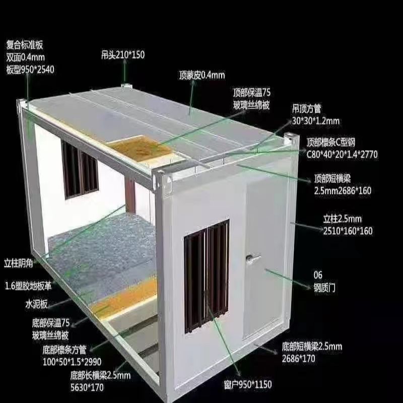 Steel Sandwich Panel Manufactured Tiny House for Easy and Fast Assembly in Home Office