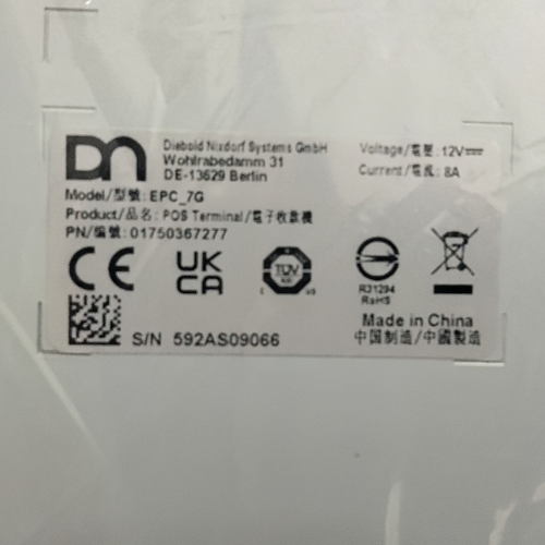 Diebold Nixdorf EPC_7G POS Terminal PN 01750367277  1750367277  