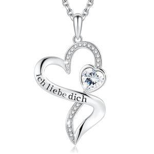Wholesale Girls' Double Heart Infinity Necklace 925 Sterling Silver White Austrian crystal Crystal from china suppliers