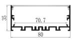 Large Room Decorative Aluminum LED Light Housing Suspended Strip Channel 80*35mm