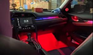 Wholesale Ambient lights Rainbow symphony dynamic carbon fiber Ribbon style +saddle fiber for Honda Civic(2016-2021) from china suppliers