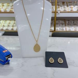 Wholesale Graceful Gold CZ Teardrop Necklace Earrings Set Brides Bridesmaid Prom Glam from china suppliers