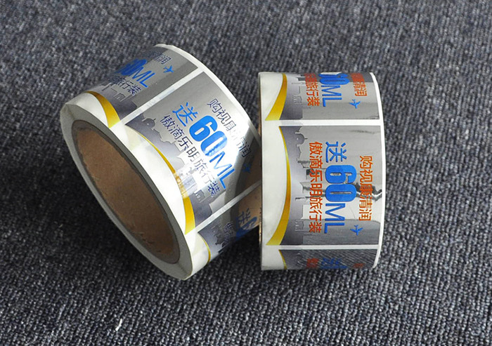 Custom waterproof glossy strong self adhesive PET silver label roll printing