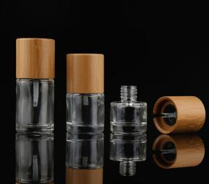 Wholesale High Quality Nail Polish Bottle Bamboo Cap Glass Cosmetic Containers from china suppliers