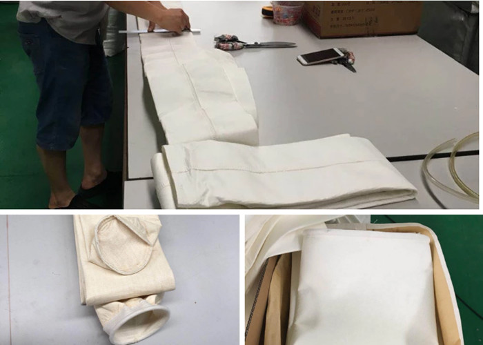 Non Woven Nomex / Aramid Filter Bag Industrial Dust Bag Abrasion Resistance
