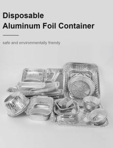 Wholesale Hotsale Food Grade Custom Logo Rectangle Aluminum Takeaway Foil Food Containers Silver Foil Baking Pan/Trays from china suppliers
