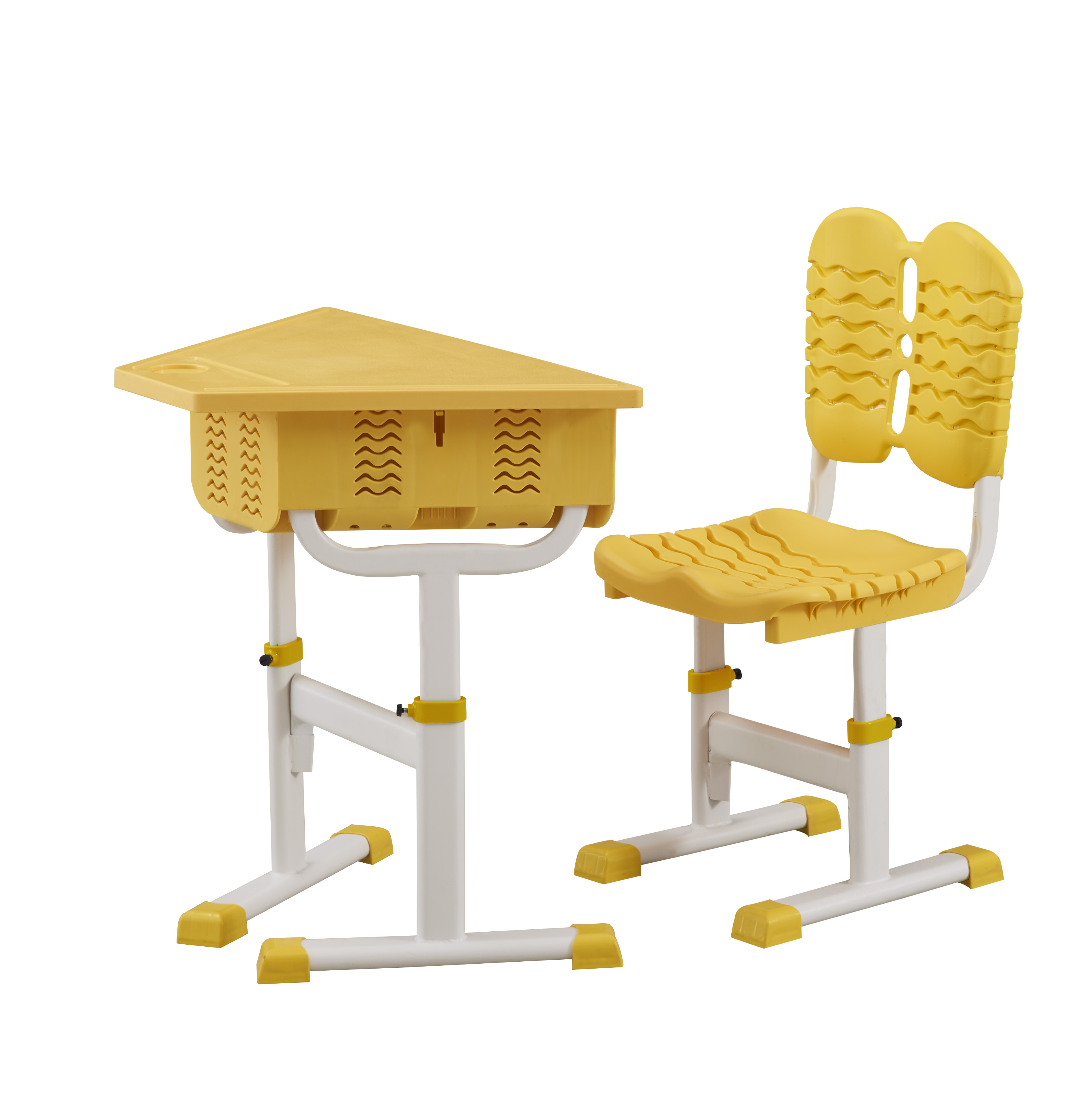 Height Adjustable Classroom Tables And Chairs ABS / PP Plastic