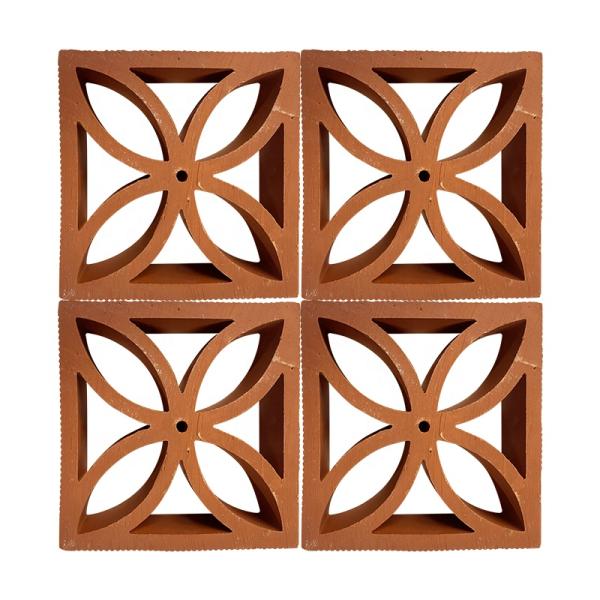 7% Absorption Terracotta Facade Panel Breezeway Tile In Classical Design For Decorative Garden Brick Decoration