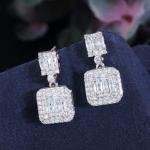 Fashion CZ Crystal Stone Wedding Jewelry Sets For Brides Necklace Earring