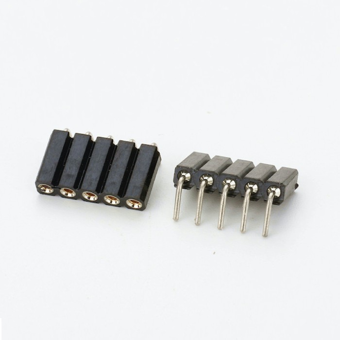 2.54mm Pitch Female Round Pin Right Angle DIP Connector