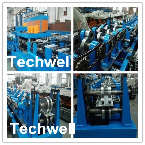 Galvanized Sheet CZ Purlin Cold Roll Forming Machine With Pre-Cutting Device & 1.5 Inch Chain Transmission