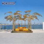 Rose Gold Forged Metal Sculpture 220cm Coconut Tree Sculpture