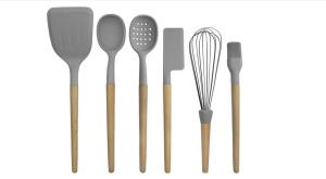 Wholesale 6 Piece Non Stick Silicone Kitchen Utensil Sets With Wooden Handles For Cooking from china suppliers