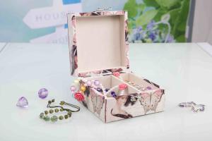 Wholesale L13*W13*H7CM Modern Wood Furniture Fabric Covered Jewelry Box For Wedding Party from china suppliers