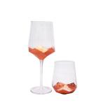 Customize Stemless Gold Foil Decorated Crystal Wine Glass