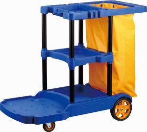 Wholesale Blue Housekeeping 3 Shelves 150KG Janitorial Cleaning Cart from china suppliers